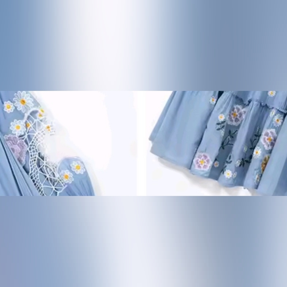 Chic Blue Floral Long Sleeve Dress - Picture 12 of 16